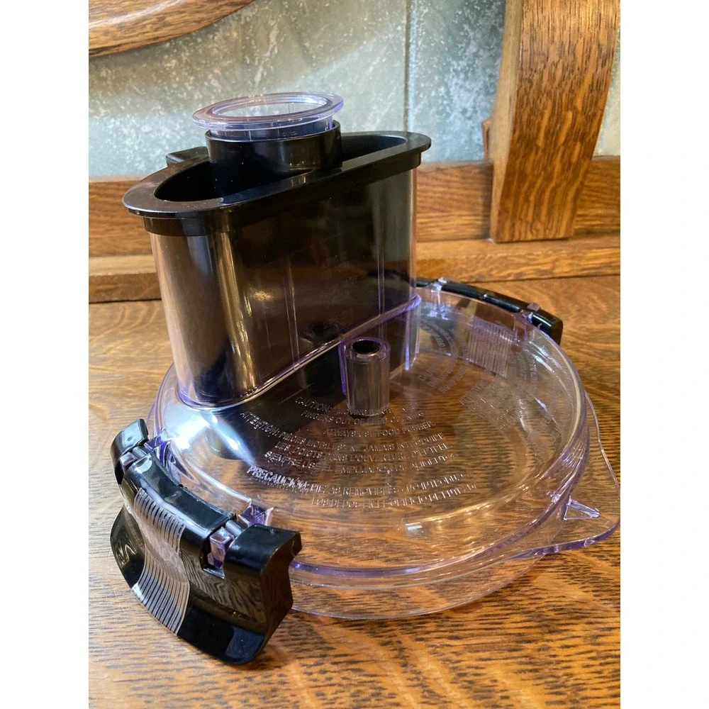 Food Processor Replacement Work Bowl Lid with Feed Chute and Locking Tabs